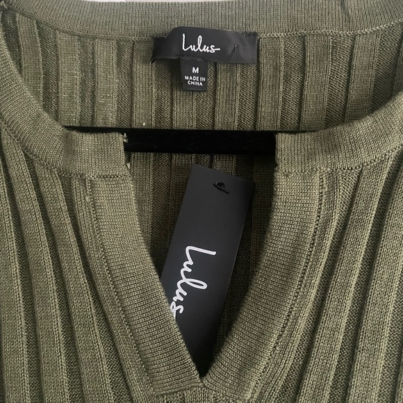 Lulus Olive Green Belted Midi Dress - Picture 8 of 8